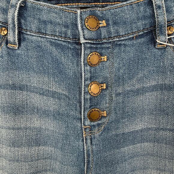 Karl Lagerfeld Paris Jeans Light Wash Denim Frayed Hem Kick Flare Women's Sz 6 - Picture 3 of 9
